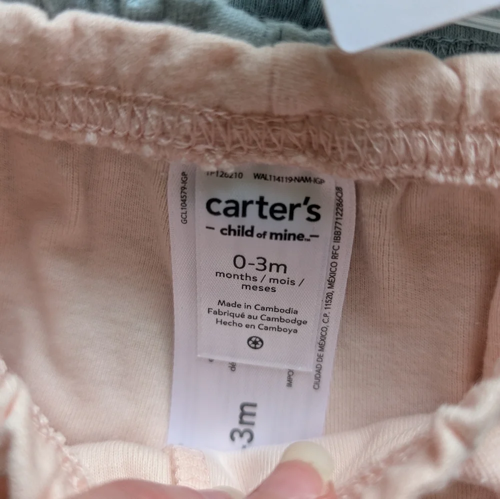 NWT Carter's Pink And Blue Shorts 0-3 Months